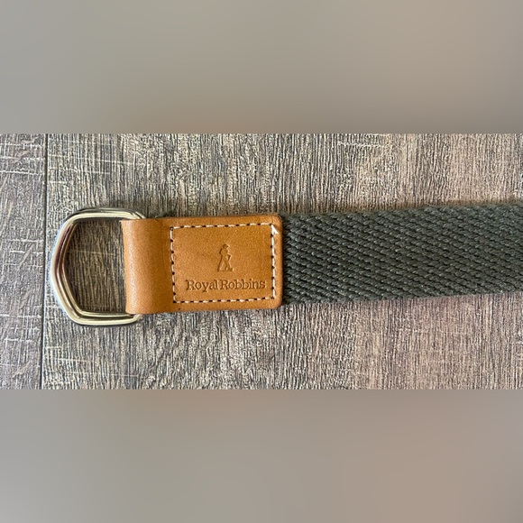 Royal Robbins size 34-36 cotton khaki green/gray adjustable canvas belt - Picture 5 of 12